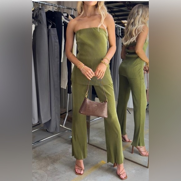 Women Two Pieces Floral Pants Set Long Sleeve Button Down Shirt Blouse - Picture 4 of 5